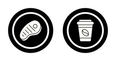 Meat and Coffee Icon vector