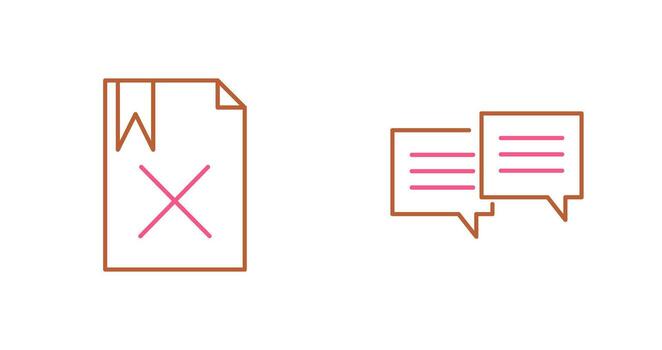 delete and two chat bubbles Icon vector