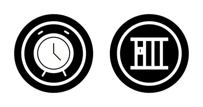 Alarm Clock and Jail Icon vector