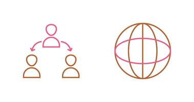 connected user and globe Icon vector