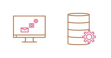 digital márketing y base de datos administración icono vector