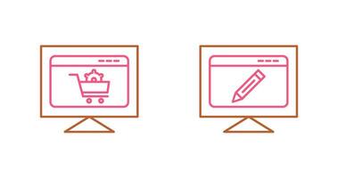 e commerce setting and edit webpage Icon vector