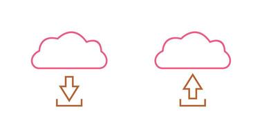 download from cloud upload to cloud  Icon vector
