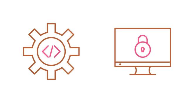 código mejoramiento y cerrado acceso icono vector