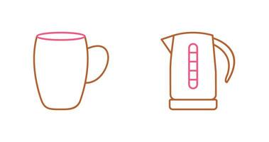 mug and kettle Icon vector