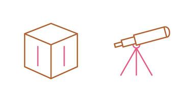 cubic design and telescope Icon vector