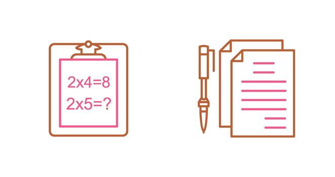 Solving Question and Document and Pen Icon vector