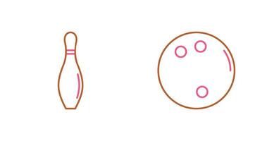 bowling pin and bowling ball Icon vector