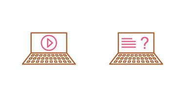 Play Video and Online Exam Icon vector