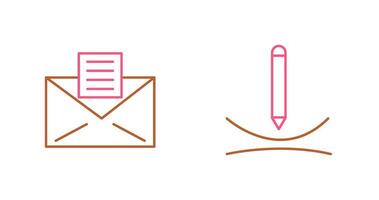 email documents and draw curve Icon vector