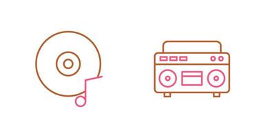 música discos compactos y casette icono vector