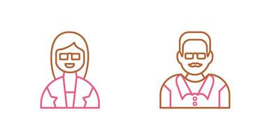 Female Professor and Male Professor Icon vector