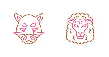 Sheep and Boar Icon vector