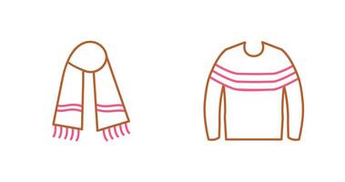 Warm Scarf and garments Icon vector