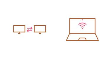 sharing system and connected laptop Icon vector