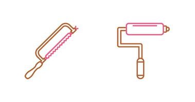 Hacksaw and Paint Roller Icon vector