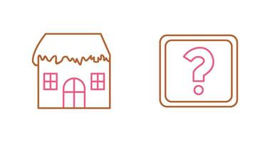 House with Snow and Question Mark Icon vector