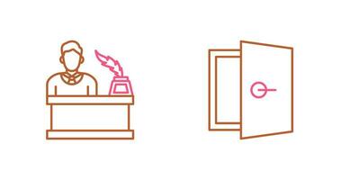 magistrado y puerta icono vector