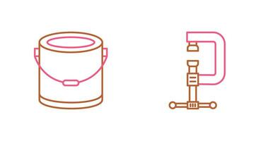 Paint Bucket and Clamp Icon vector