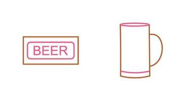 Beer Sign and Beer Mug Icon vector