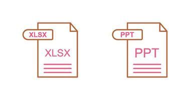 XLSX and PPT Icon vector