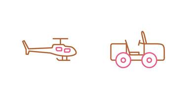 Helicopter and Safari Icon vector