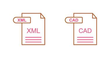 XML and CAD Icon vector