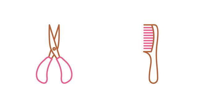 Scissor and Comb Icon vector
