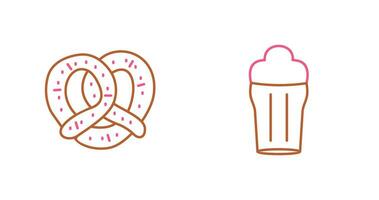 Pretzel and Pint of Beer Icon vector