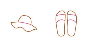 Hat and Slippers Icon vector