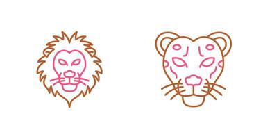 Lion and Cheetah Icon vector