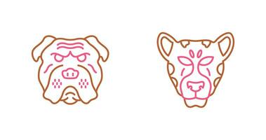 Bulldog and leopard Icon vector