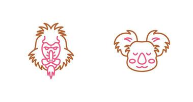 Mandrill and Koala Icon vector