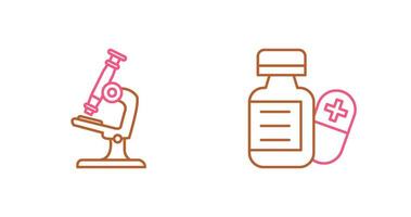 Microscope and Pill Icon vector