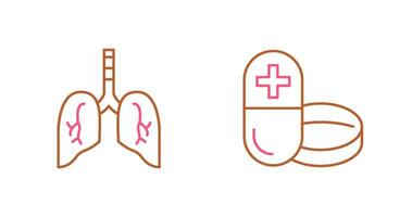 Lung and Medicine Icon vector