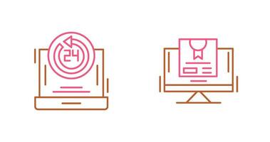 24h Support and New Lable Icon vector
