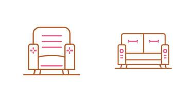 Armchair and Sofa Icon vector