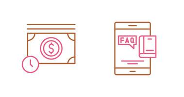 Time is Mony and Faq Icon vector