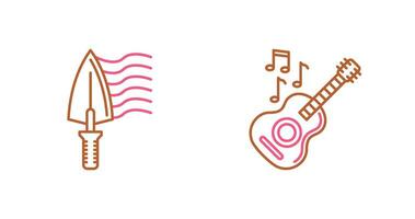 Trowel and Guitar Icon vector