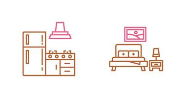 Kitchen and Bedroom Icon vector