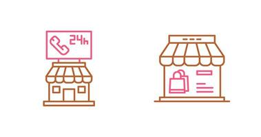 24 Hour and Store Icon vector