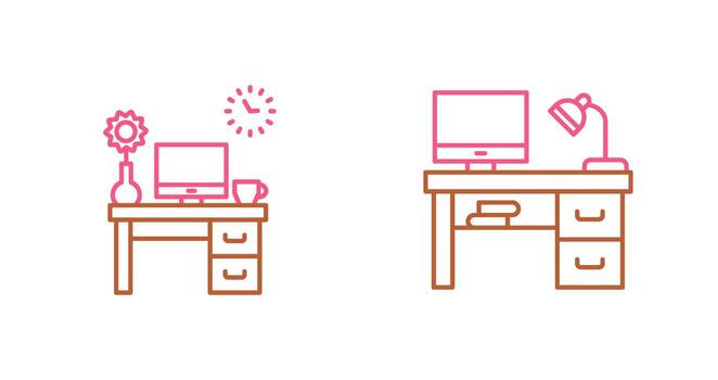 Work Table and Workplace Icon vector