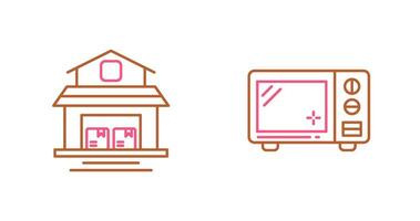 Warehouse and Microwave Icon vector