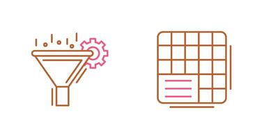 Filtering and Table Data Icon vector
