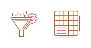 Filtering and Table Data Icon vector