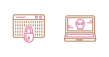 Hacking and Laptop Icon vector