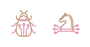 Bug and Trojan Icon vector