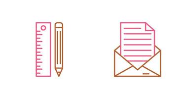 Ruler and MailSnack and Money Icon vector