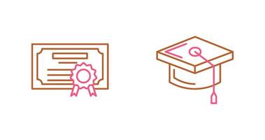 Diploma and Cap Icon vector