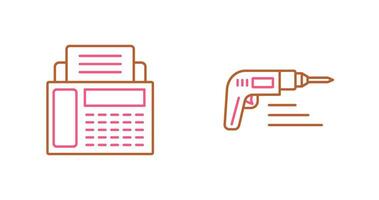 Fax Machine and Drill Icon vector